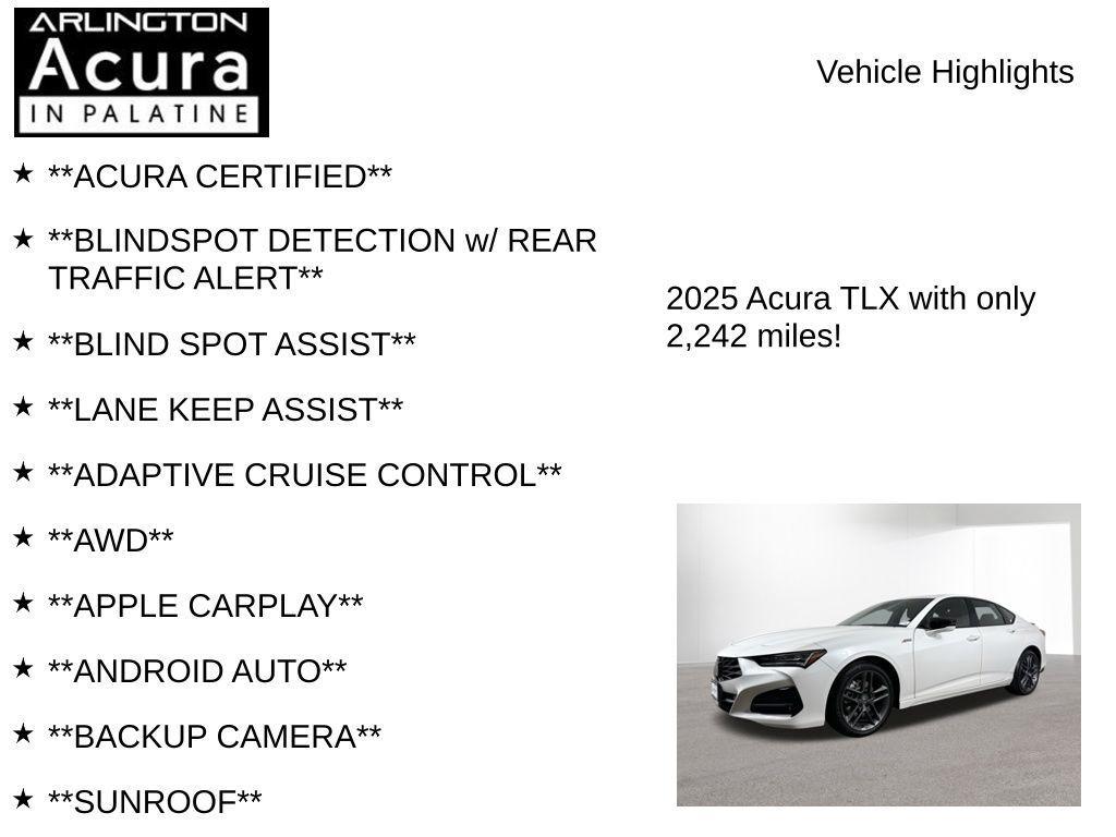 used 2025 Acura TLX car, priced at $43,597