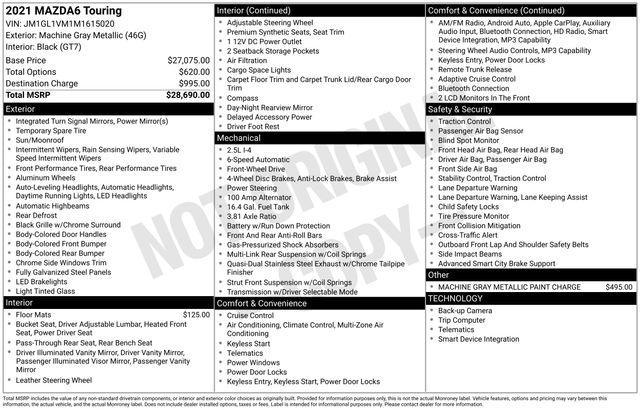 used 2021 Mazda Mazda6 car, priced at $21,606