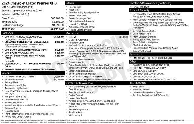 used 2024 Chevrolet Blazer car, priced at $37,525