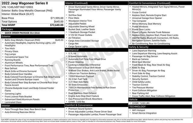 used 2022 Jeep Wagoneer car, priced at $35,187