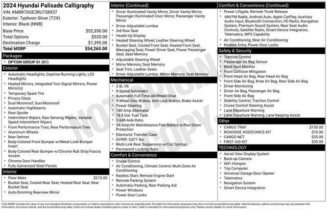 used 2024 Hyundai Palisade car, priced at $39,088