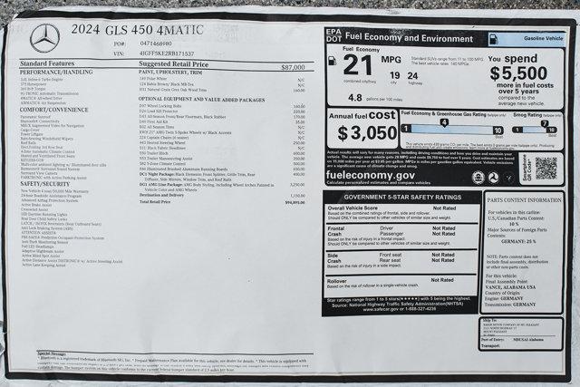 new 2024 Mercedes-Benz GLS 450 car, priced at $94,895