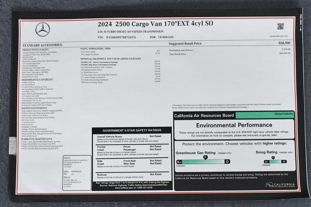 new 2024 Mercedes-Benz Sprinter 2500 car, priced at $64,005