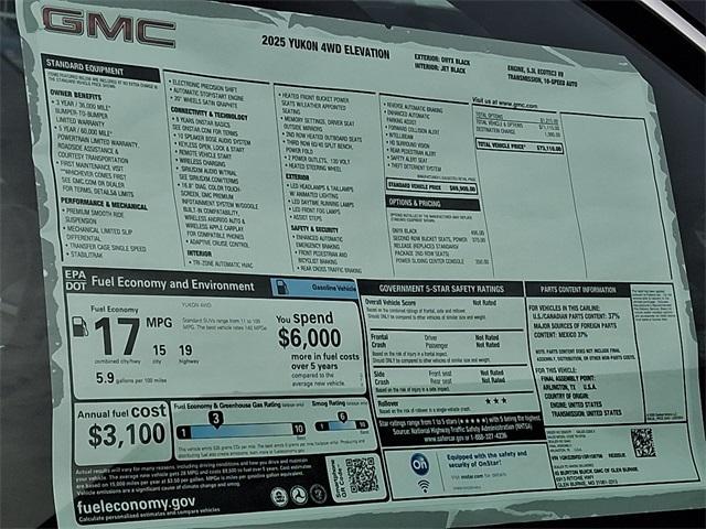 new 2025 GMC Yukon car, priced at $73,110