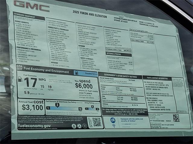 new 2025 GMC Yukon car, priced at $73,110