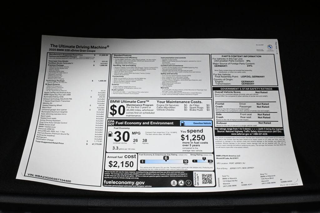 used 2025 BMW 228 Gran Coupe car, priced at $47,775