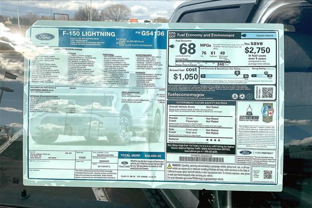 new 2023 Ford F-150 Lightning car, priced at $58,690