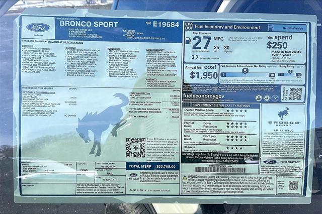 new 2025 Ford Bronco Sport car, priced at $31,955