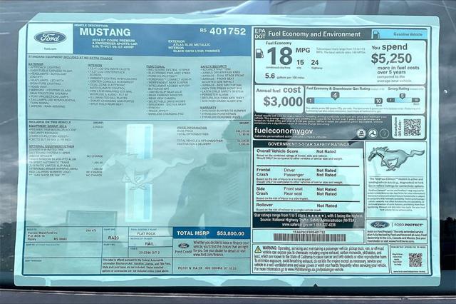 new 2024 Ford Mustang car, priced at $51,046