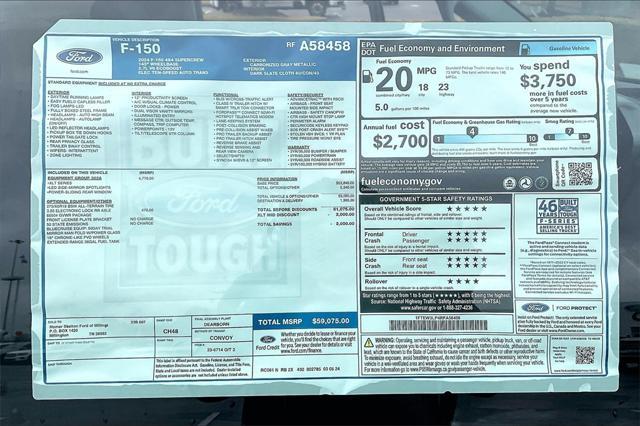 new 2024 Ford F-150 car, priced at $54,075