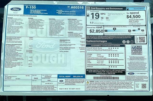 new 2024 Ford F-150 car, priced at $62,700