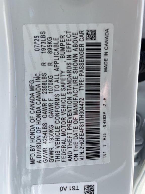 new 2026 Honda Civic Hybrid car, priced at $33,900