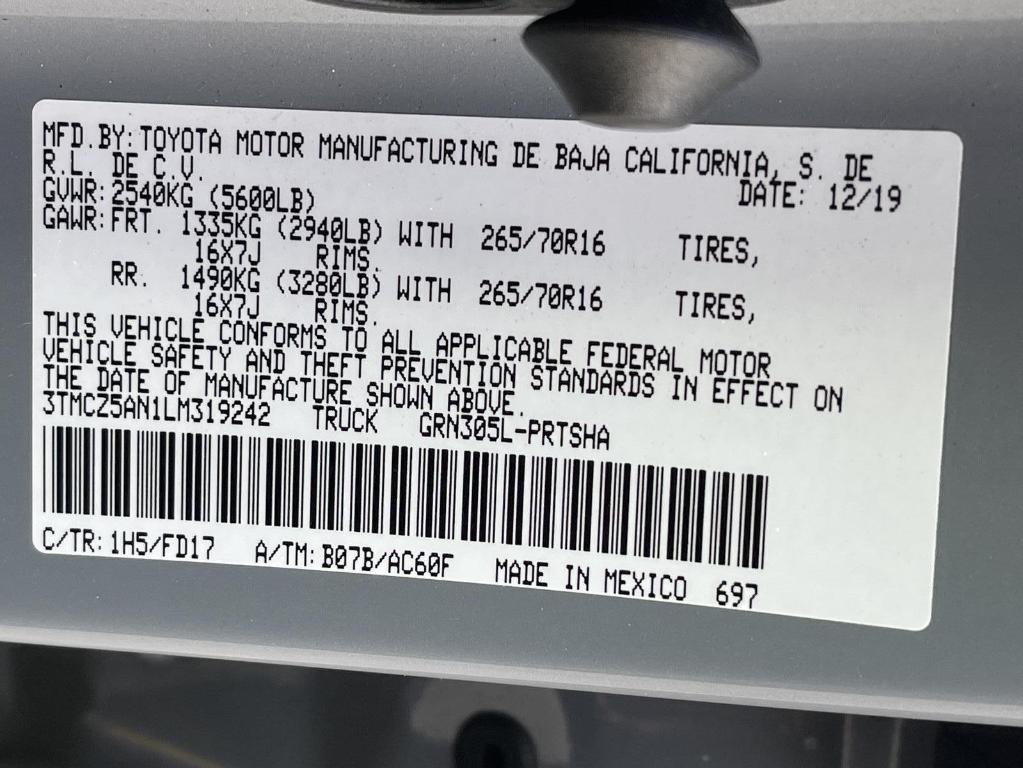 used 2020 Toyota Tacoma car, priced at $35,995