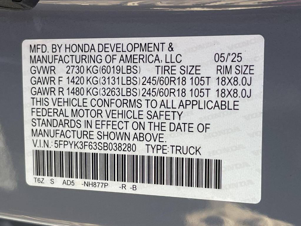 new 2025 Honda Ridgeline car, priced at $47,285