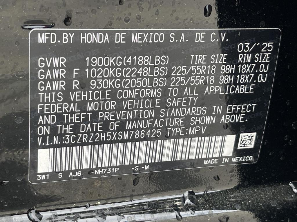 new 2025 Honda HR-V car, priced at $30,395