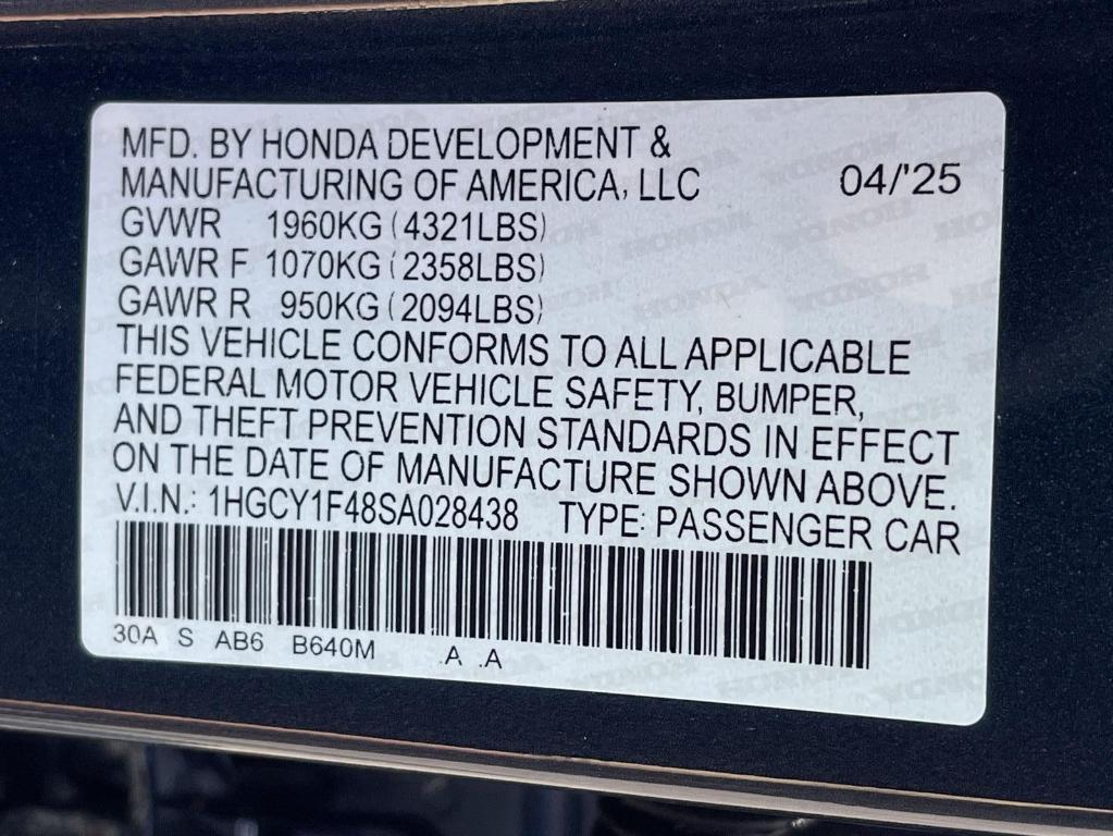 new 2025 Honda Accord car, priced at $31,710