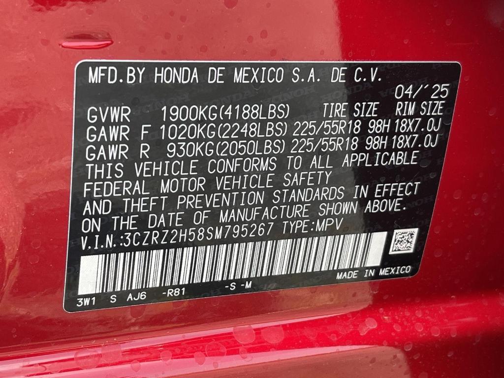 new 2025 Honda HR-V car, priced at $30,395