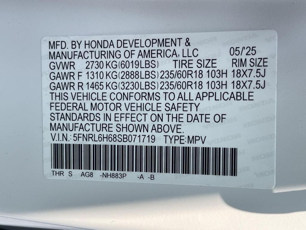 new 2025 Honda Odyssey car, priced at $44,125