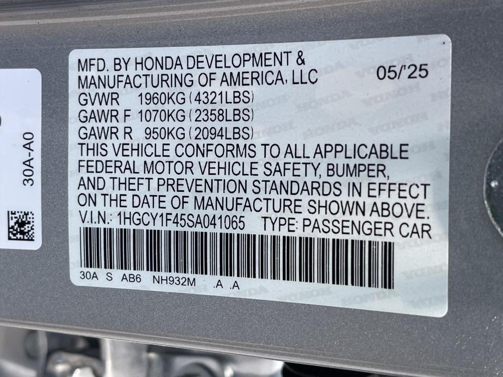 new 2025 Honda Accord car, priced at $31,710