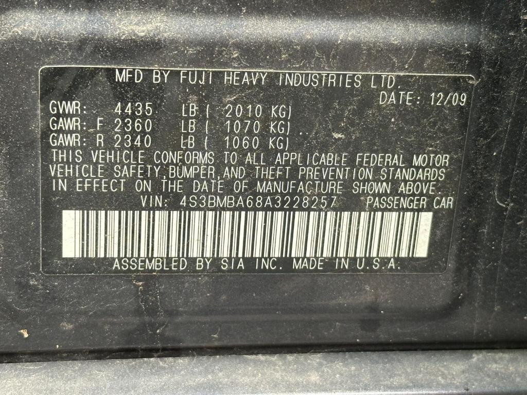 used 2010 Subaru Legacy car, priced at $5,495