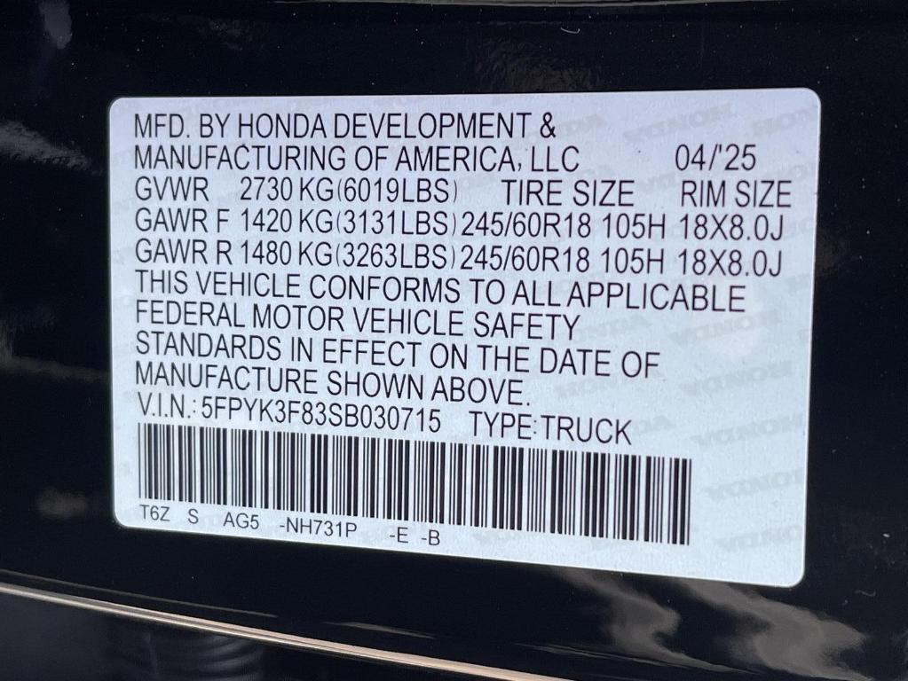 new 2025 Honda Ridgeline car, priced at $48,200