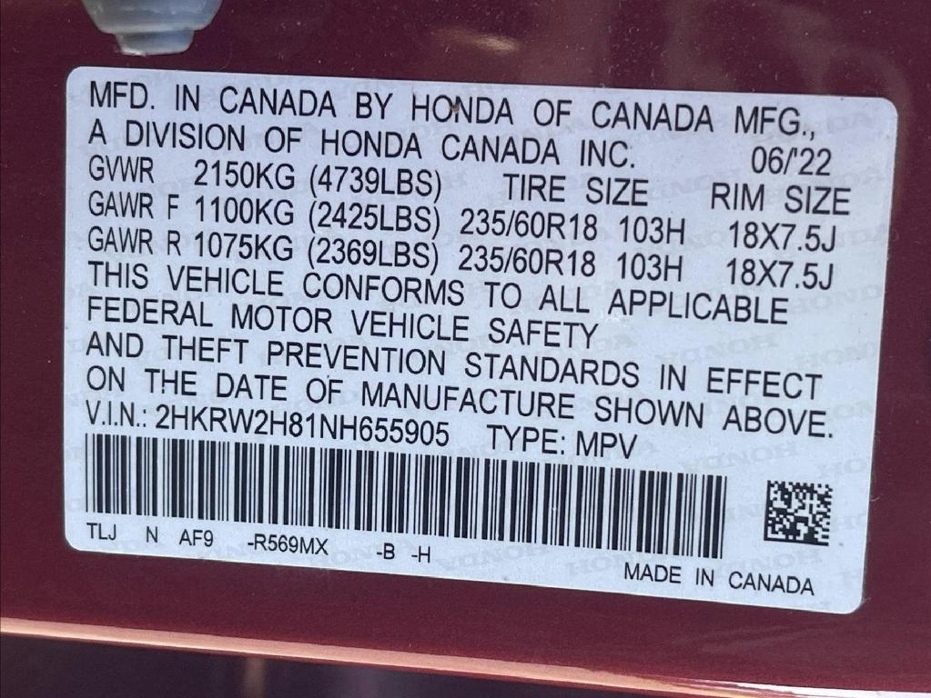 used 2022 Honda CR-V car, priced at $29,995