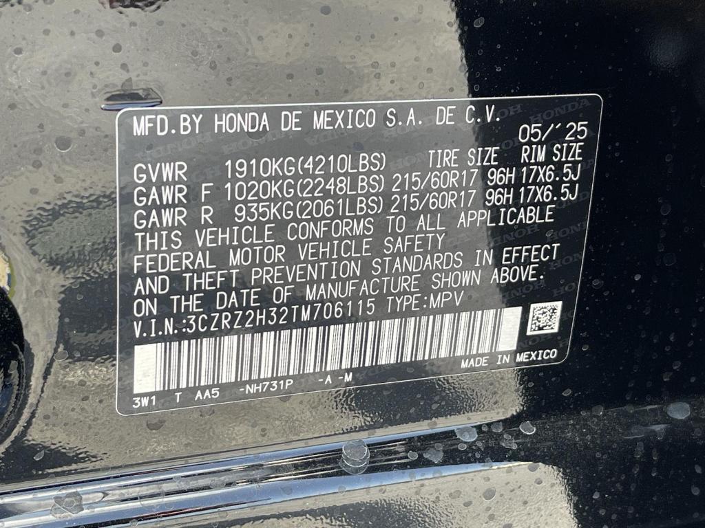 new 2026 Honda HR-V car, priced at $29,095