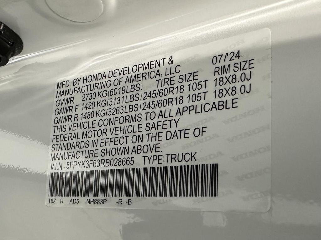 used 2024 Honda Ridgeline car, priced at $38,495