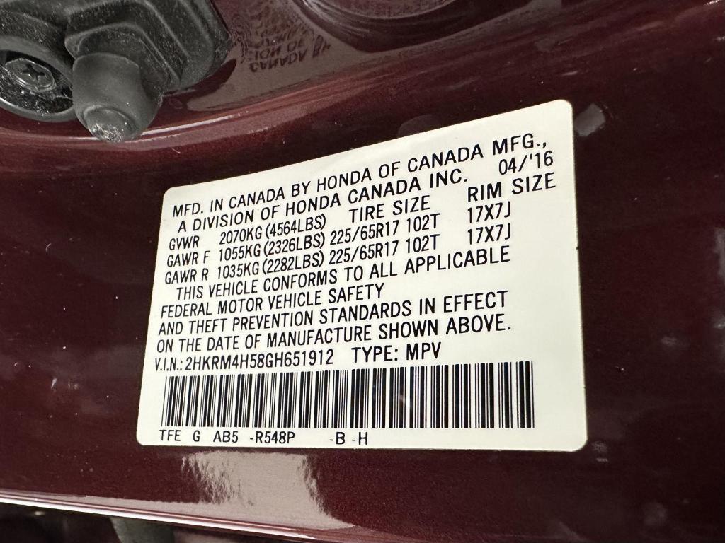 used 2016 Honda CR-V car, priced at $19,995