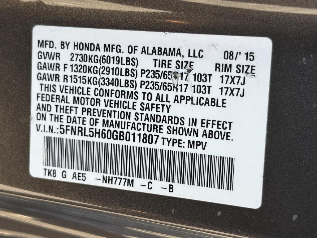 used 2016 Honda Odyssey car, priced at $16,995