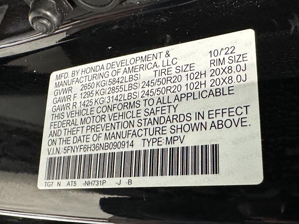 used 2022 Honda Pilot car, priced at $31,995