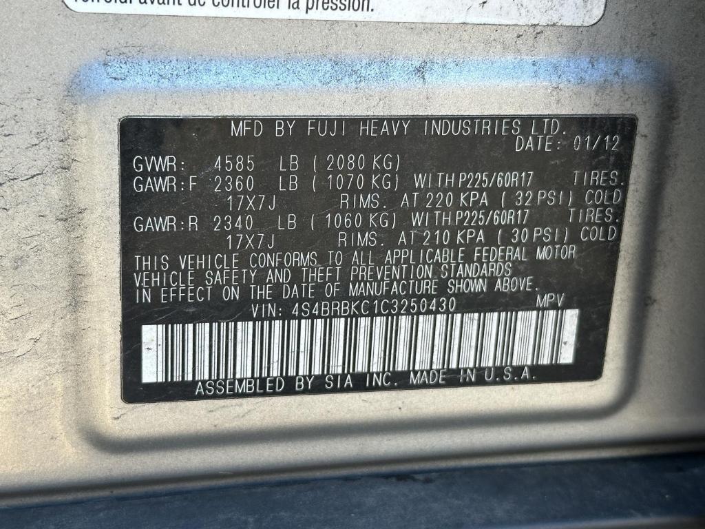 used 2012 Subaru Outback car
