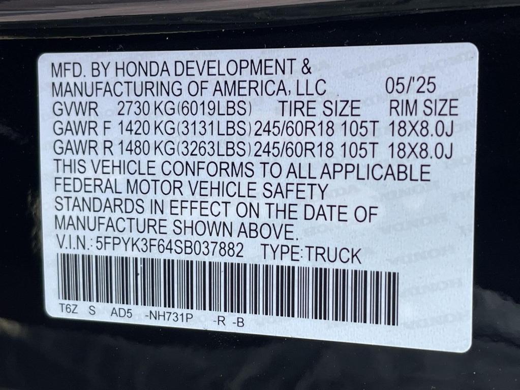 new 2025 Honda Ridgeline car, priced at $46,830