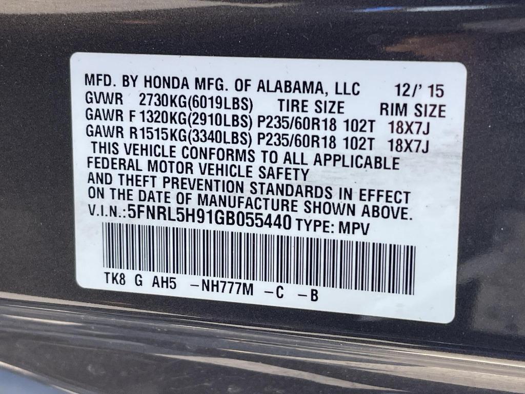 used 2016 Honda Odyssey car, priced at $18,495
