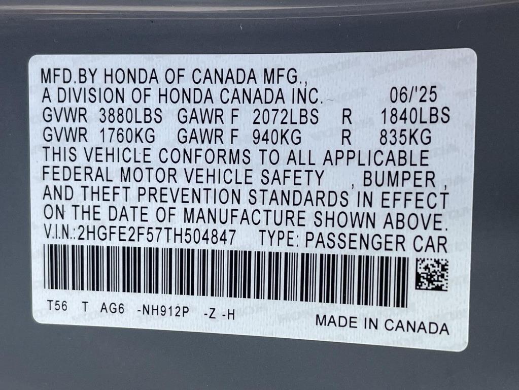 new 2026 Honda Civic car, priced at $28,200