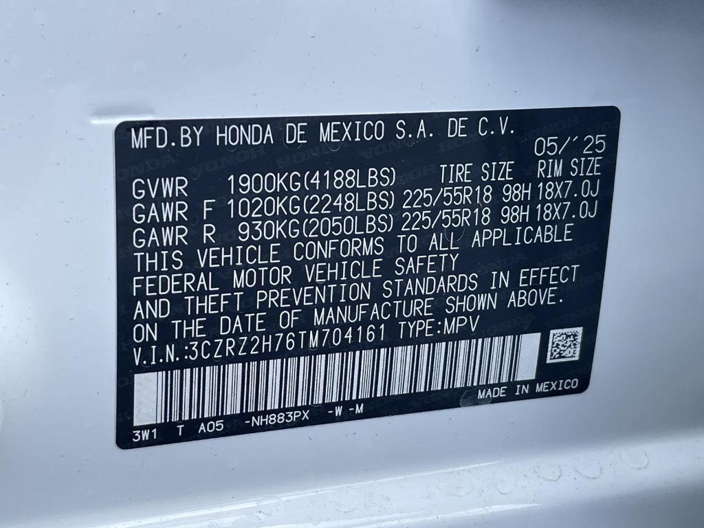 new 2026 Honda HR-V car, priced at $33,400