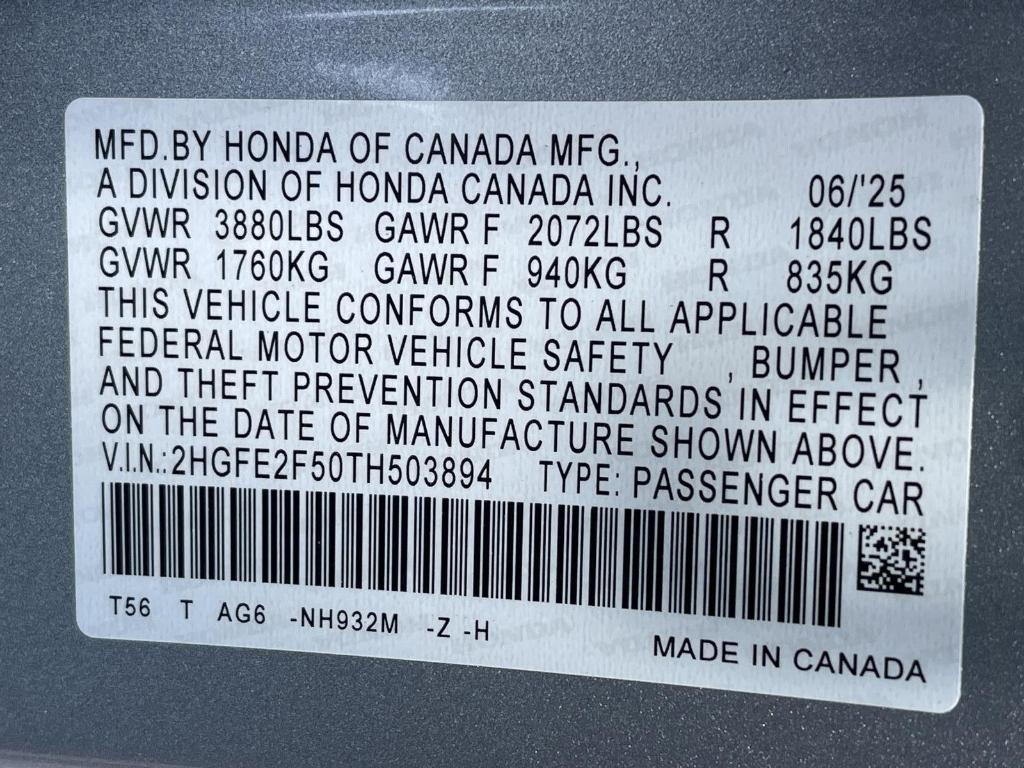 new 2026 Honda Civic car, priced at $27,745