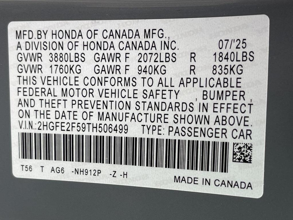 new 2026 Honda Civic car, priced at $28,200