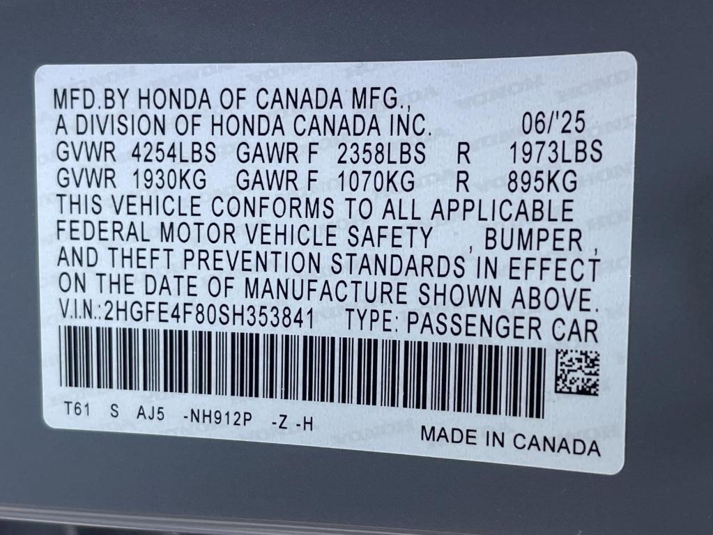 new 2025 Honda Civic Hybrid car, priced at $33,555