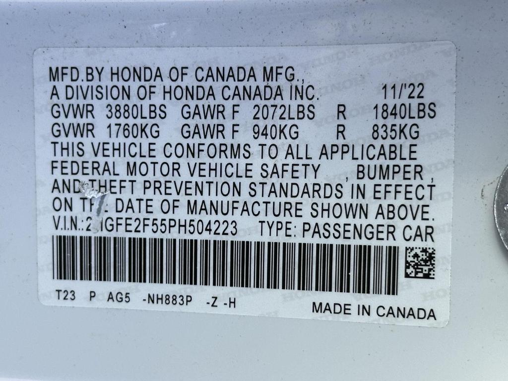 used 2023 Honda Civic car, priced at $25,495
