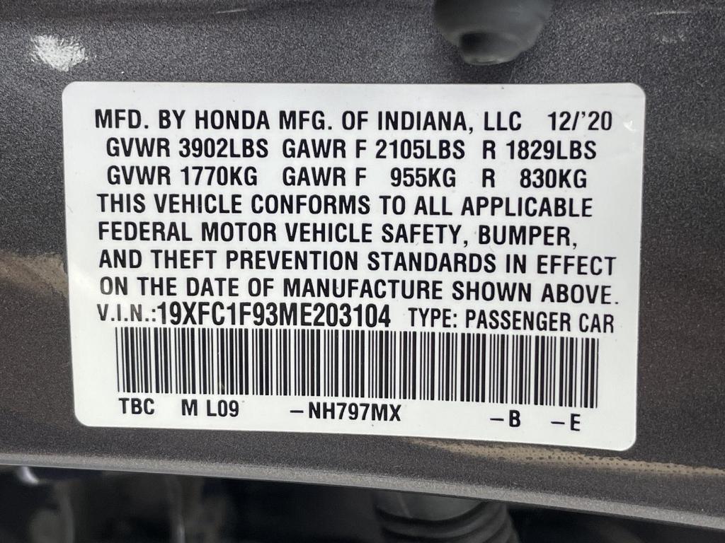 used 2021 Honda Civic car, priced at $23,995