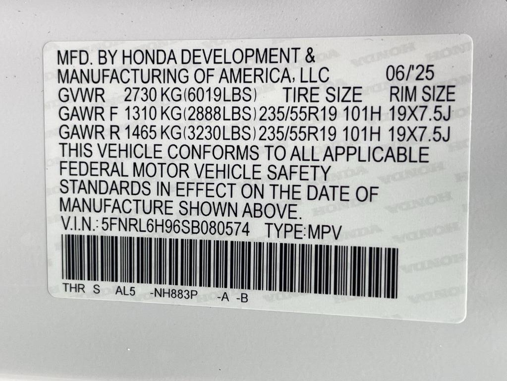 new 2025 Honda Odyssey car, priced at $53,085