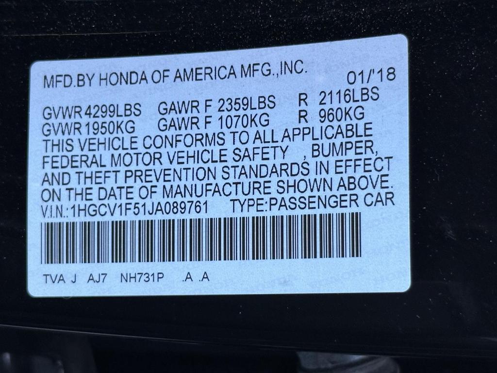 used 2018 Honda Accord car, priced at $23,995