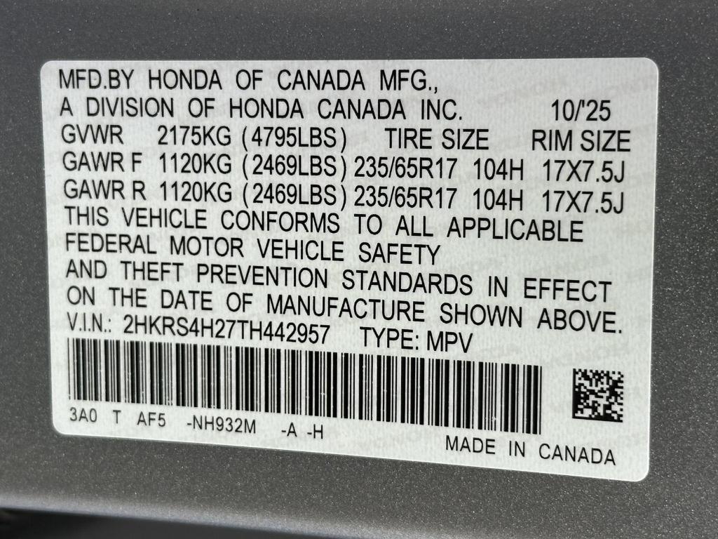 new 2026 Honda CR-V car, priced at $33,058