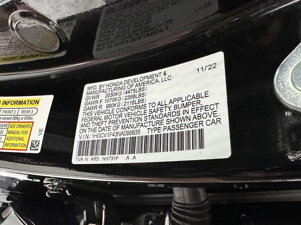 used 2022 Honda Accord car, priced at $29,495