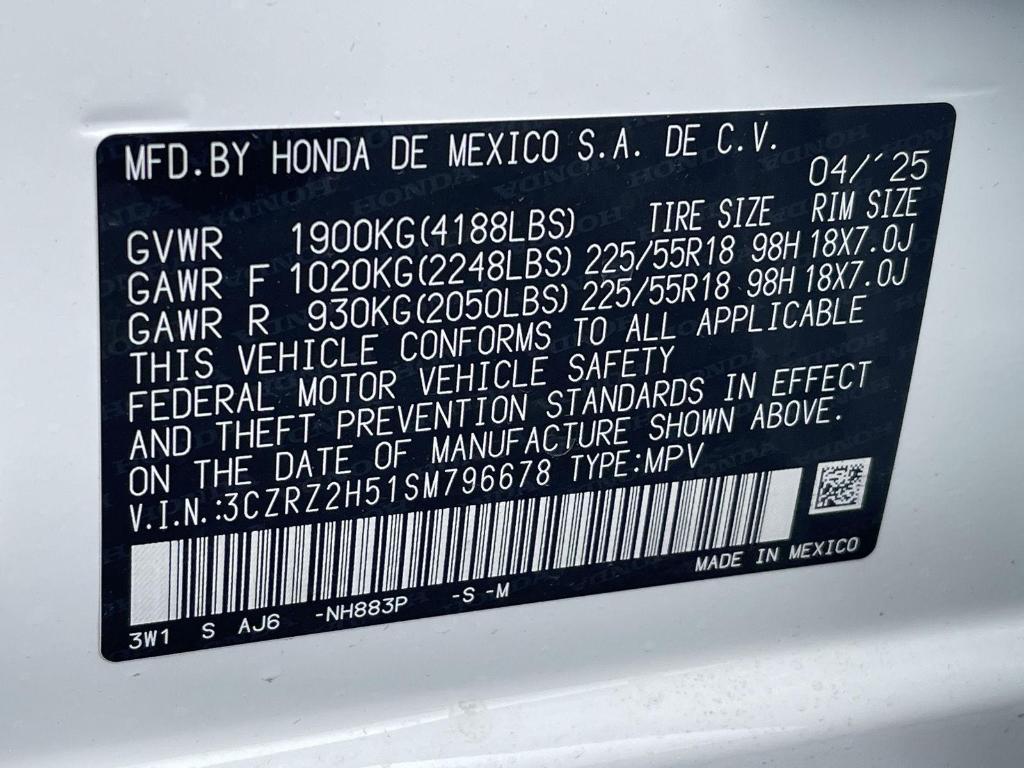 new 2025 Honda HR-V car, priced at $30,850