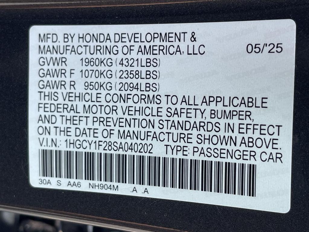 new 2025 Honda Accord car, priced at $29,445