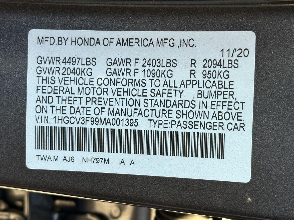 used 2021 Honda Accord Hybrid car, priced at $25,995