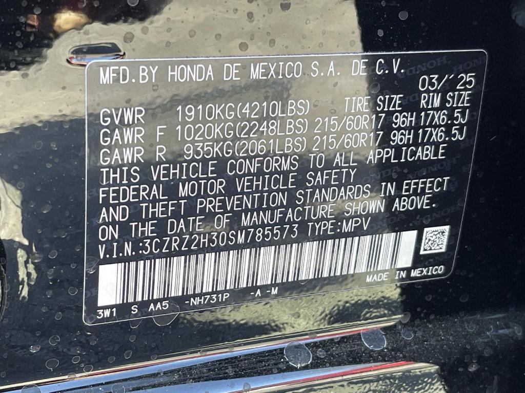 new 2025 Honda HR-V car, priced at $28,295