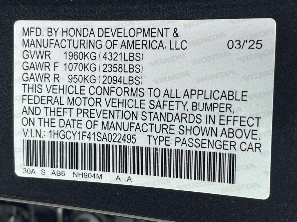 new 2025 Honda Accord car, priced at $31,710